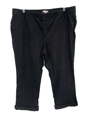 Isaac Mizrahi Live Crop Jeans XL Regular Knit Denim Crop Capris Black Timeless